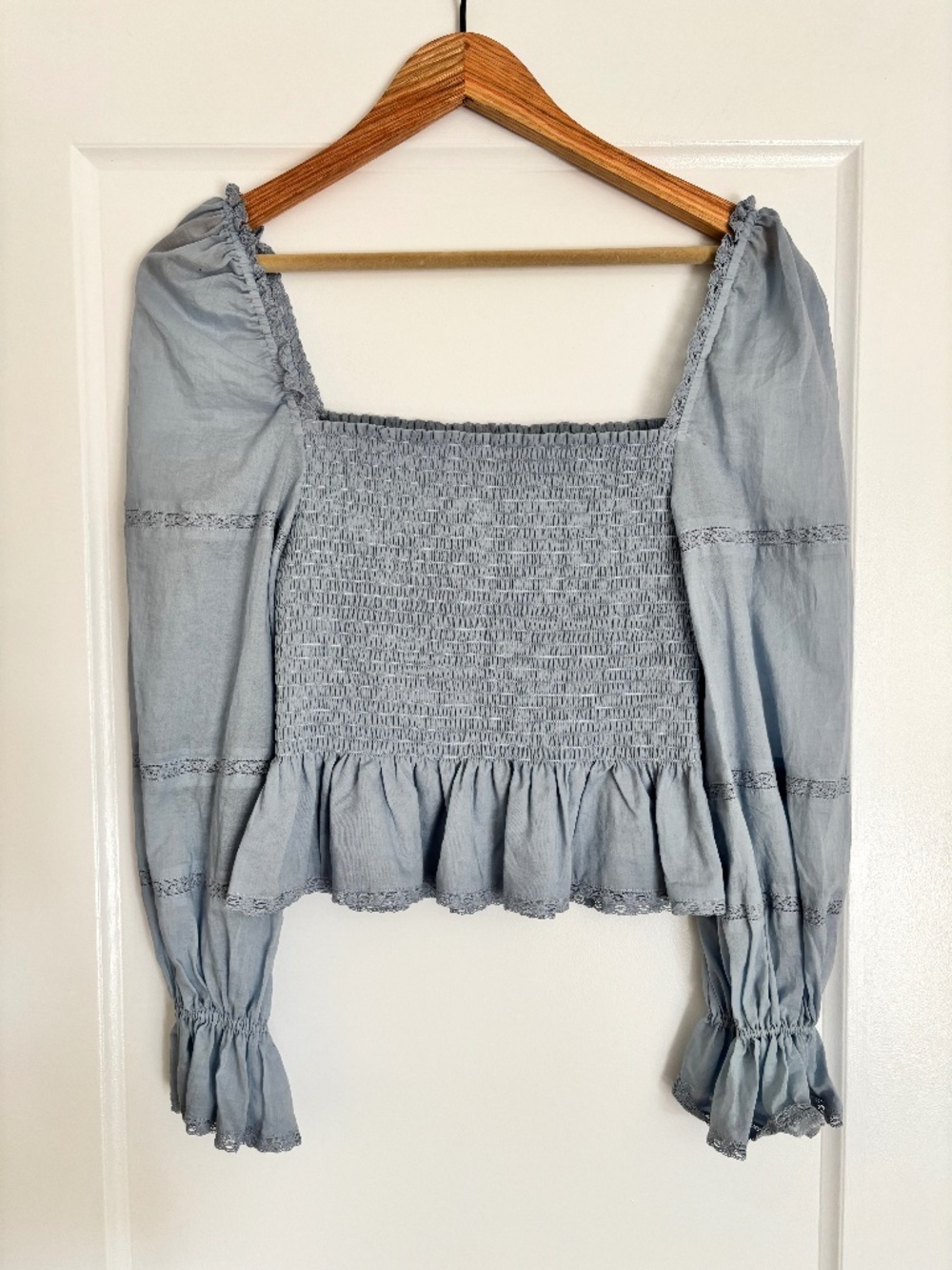 Reformation Roland Smocked Peasant Top Women’s Size Medium